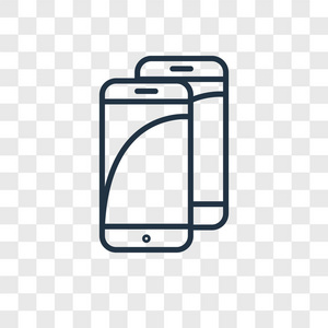 智能手机矢量图标在透明背景下隔离, 智能手机徽标概念