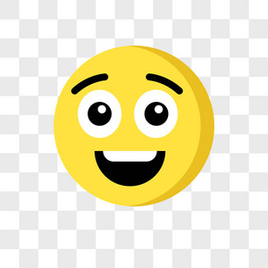 快乐 emoji 表情矢量图标隔离在透明的背景, 开心