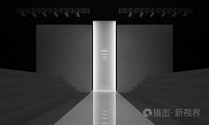 3d 渲染时装台天桥跑道模型舞台空设计内部插图