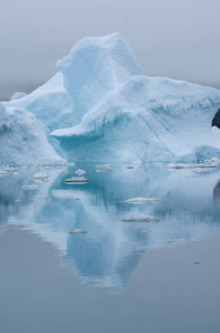 格陵兰 Narsusuaq 峡湾的蓝色冰山