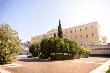 雅典希腊议会大厦水平照片