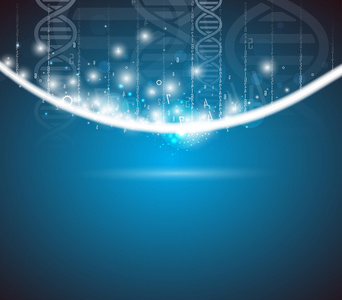 dna 和医学和技术背景。未来派分子结构演示文稿