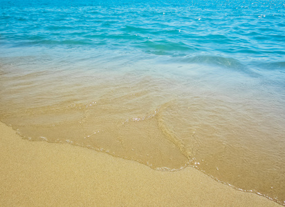 金色的沙滩，沙滩和热带海景