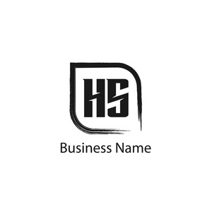首字母 hs 徽标模板设计照片