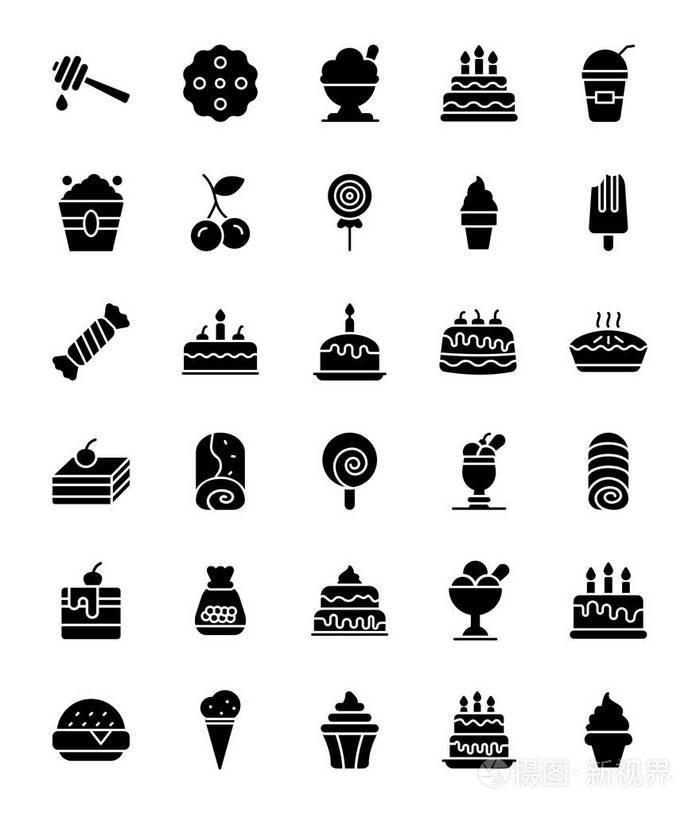 甜食物标志符号图标包