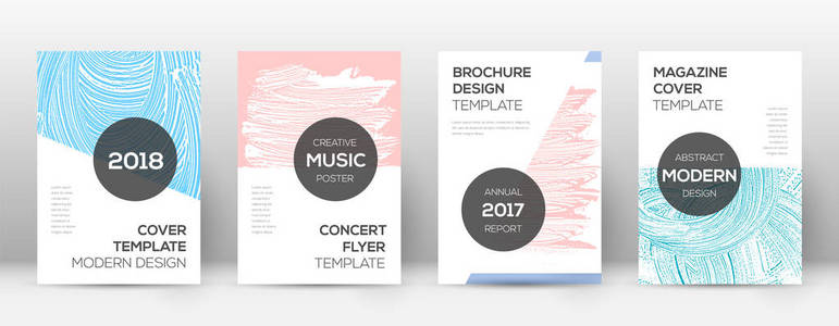 封面设计模板。现代小册子布局。创意时尚的抽象封面页面。粉红色和 bl