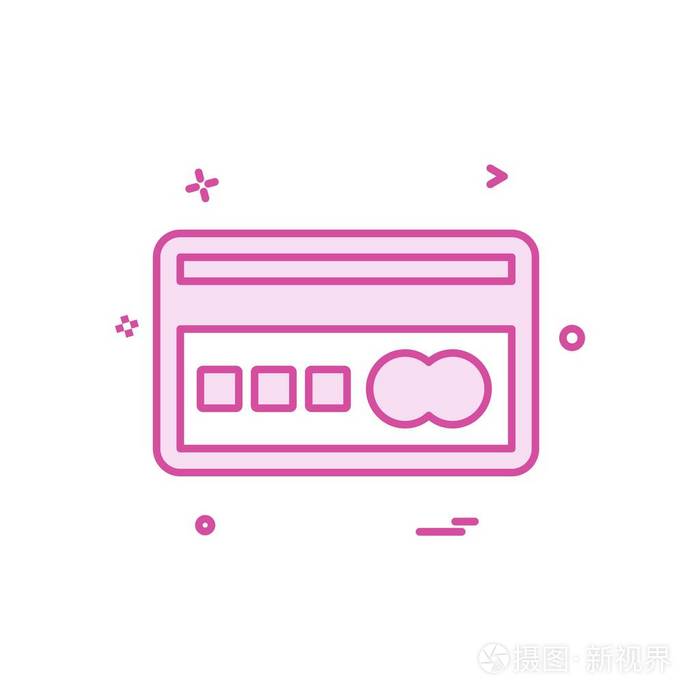 信用卡图标彩色矢量设计插图