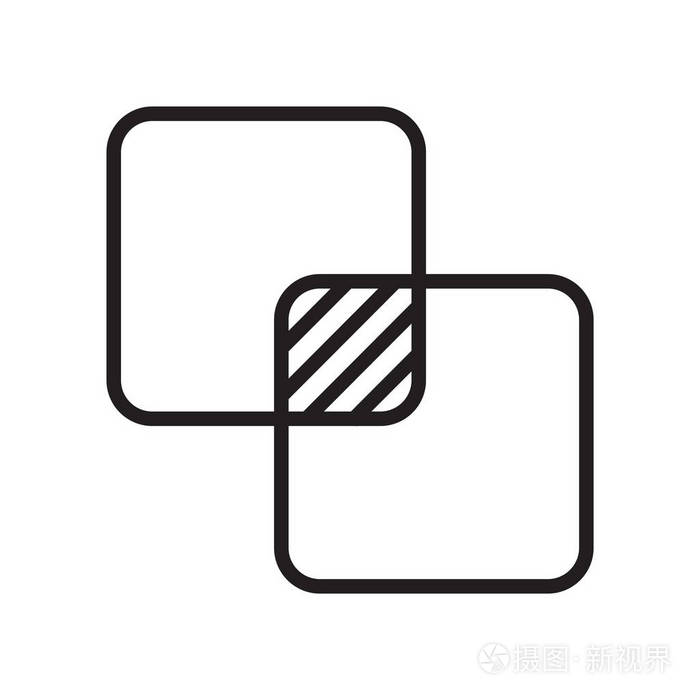 相交图标矢量符号与符号在白色背景下分离, 交叉标识概念