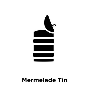 Mermelade 锡图标矢量隔离在白色背景上, 标志概念的 Mermelade 锡标志在透明背景下, 填充黑色符号