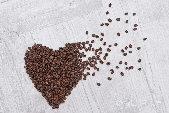 做成的咖啡豆的心