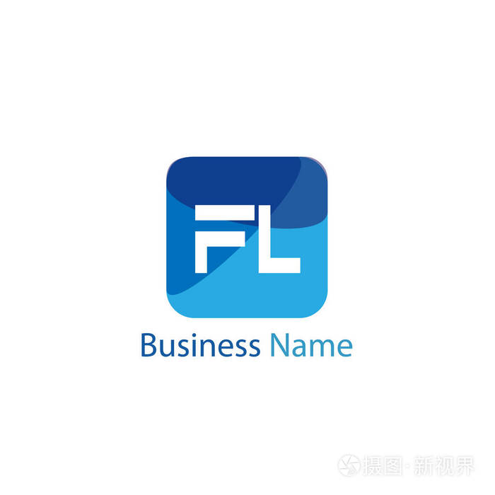 初始字母fl徽标模板设计