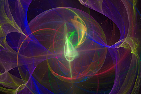 抽象数码艺术品。宇宙的主题。超新星爆炸与等离子细丝。星星的背景。分形图形技术