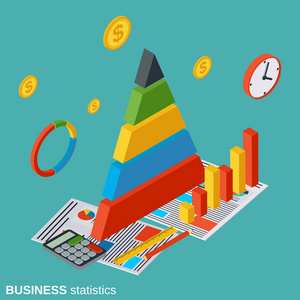 金融分析业务统计数字矢量概念