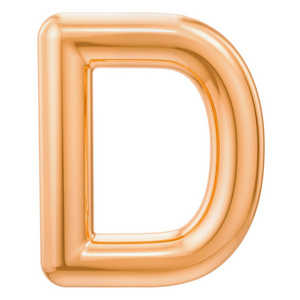 金色字母 D, 3d 渲染被隔离在白色背景上