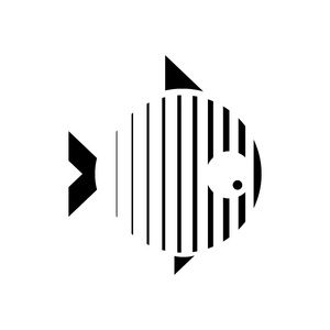 风格化的插图 鱼。公司标志设计