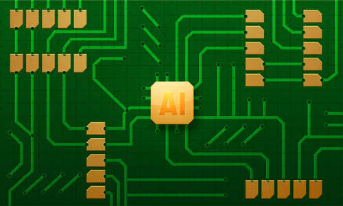 人工智能  Ai  芯片入计算机电路板。机器学习理念