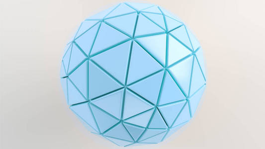 在白色表面有蓝色球体的抽象背景。3d 渲染插图