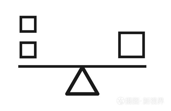 平衡和谐矢量图标在透明背景下隔离商业平面概念
