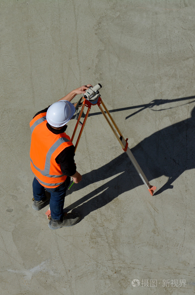 施工现场土地测量鸟图.复制空间.垂直覆盖拍摄
