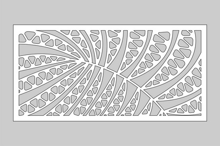 装饰卡的切割。叶子叶棕榈蕨类图案。激光切割。比率12。矢量插图