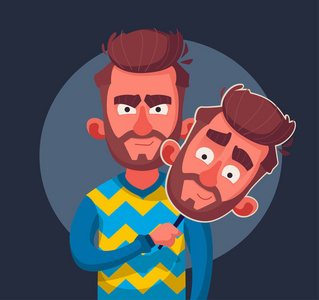 坏男人戴好面具照片