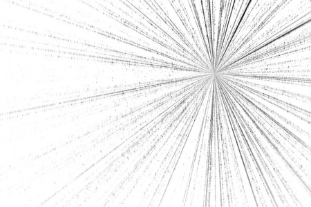 在黑色背景下，技术概念生成的图黑色和白色的星爆矩阵