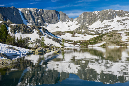 美丽的夏日风景，阿尔泰山俄罗斯