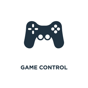 游戏控制图标。黑色填充矢量图。游戏控制符号在白色背景上。可用于网络和移动
