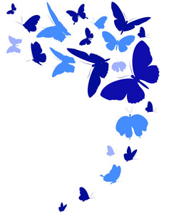 孤立在白色背景上的蓝色蝴蝶