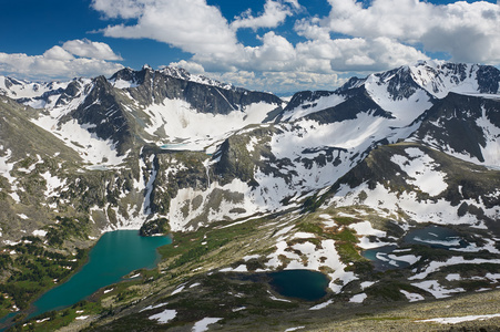 美丽的夏日风景，阿尔泰山俄罗斯