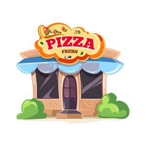 披萨店商标概念图片