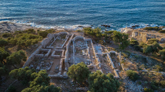 Aliki 考古遗址古村落遗址。Thassos 岛, 希腊