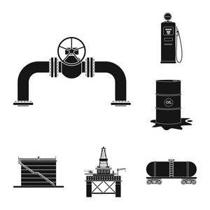 油气标志的矢量设计。网上石油和汽油股票符号集