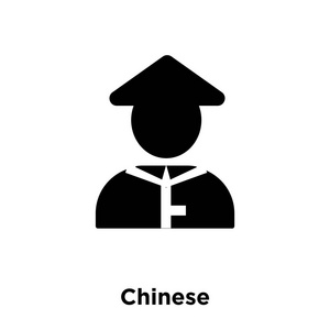 中文图标矢量在白色背景下被隔离, 标志概念在透明背景下的中文标志, 实心黑色符号