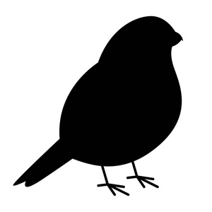 鸟 bullfinch 矢量插图黑色剪影轮廓