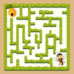 蜜蜂发现蜂蜜迷宫游戏插图照片