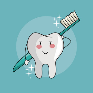 职业漱口水牙齿滑稽卡通照片