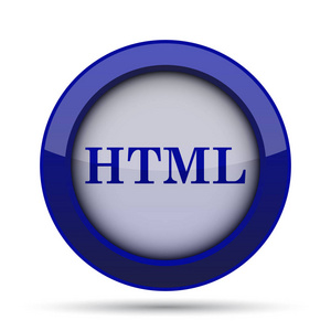 Html 图标。白色背景上的互联网按钮