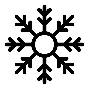 雪花图标或徽标。圣诞节和冬季主题矢量符号