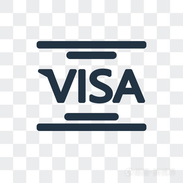 签证矢量图标隔离在透明背景, 签证标志设计