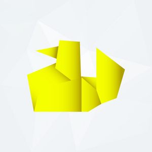 黄色的简单纸折纸鸭 od 白皮书背景 eps10