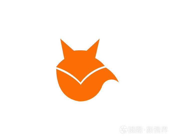 矢量图的抽象狐狸图标在白色背景上孤立