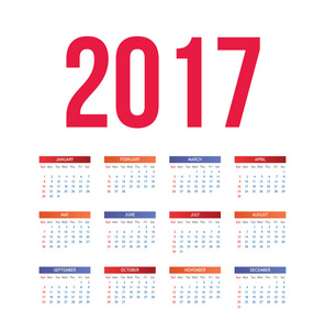 好的和简单的多彩 2017年日历