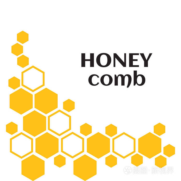 具有黄色蜂窝的抽象背景.矢量插图