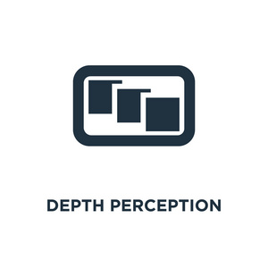 深度知觉深度知觉图标.黑色填充矢量图.在白色背景上的深度知觉符号.