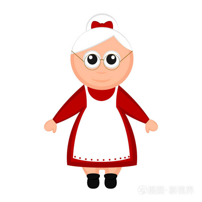 圣诞节夫人克劳斯卡通人物