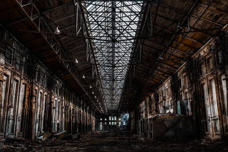 旧的废墟工厂大楼破旧