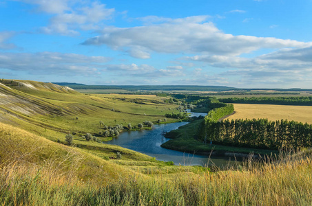 伏尔加河地区的小河流和丘陵。俄罗斯, Shilovka