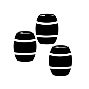 桶形图标矢量隔离在白色背景, 桶透明标志, 啤酒符号