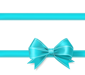 aqua 蓝丝带弓背景。装饰设计元素 vect